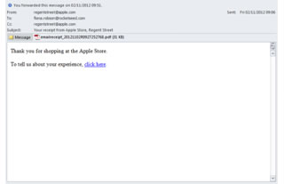 A screenshot of an email window with indiscernible text.