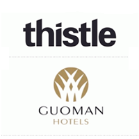 Logos for Thistle and Guoman Hotels.
