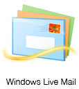 Windows Live Mail logo, above the words "Windows Live Mail".