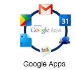 Google Apps logo, above the words "Google Apps".