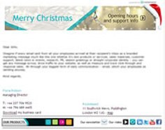 A screenshot of an email with colourful banners at the top and bottom with the words "Merry Christmas", and indiscernible text in the body.