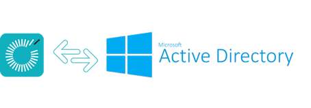 The Rocketseed logo next to the Microsoft Active Directory logo, with multi-directional arrows in between.