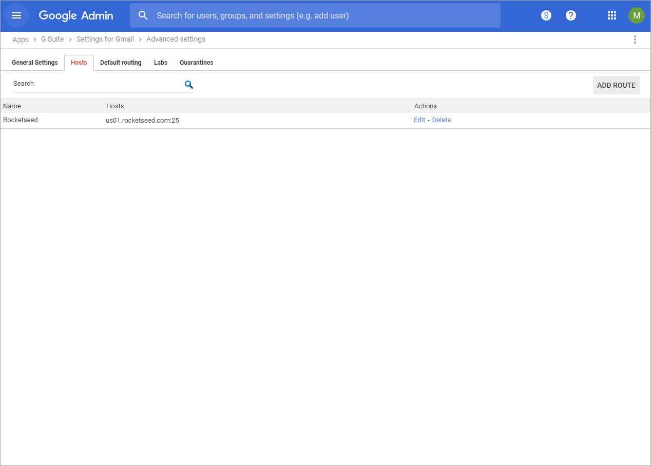 A screenshot of the Google Admin Advanced Settings window, with the Hosts tab selected.