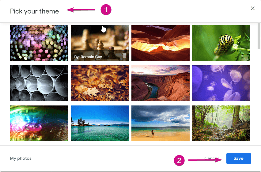 select a theme howto