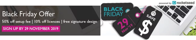 Good example of a black Friday email signature banner