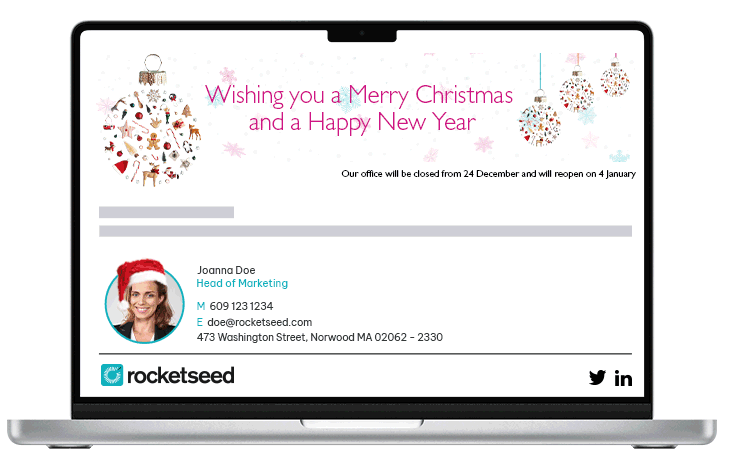 Christmas Branded Email Signature Example