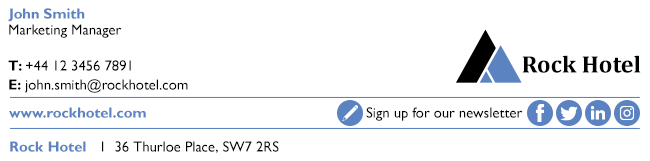 Email signature example with a CTA
