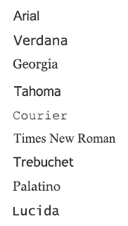 Web safe fonts for email signatures