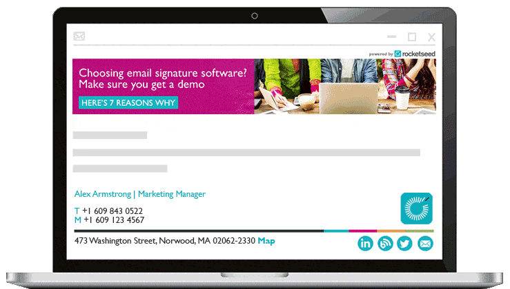 Example of email banners in branded email