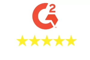 The G2 logo above five yellow stars.