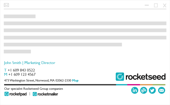 Email signature example with sub-brands