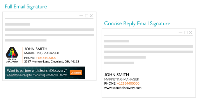 Full and concise email signature examples