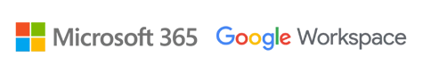 Microsoft365 and Google Workspace logos