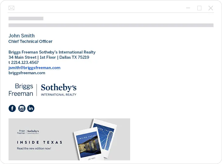 Real Estate Email Signature example with email banner