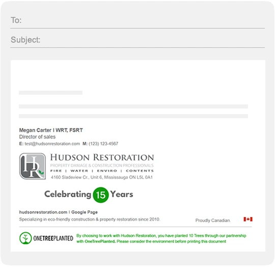 Proudly Canadian email signature example