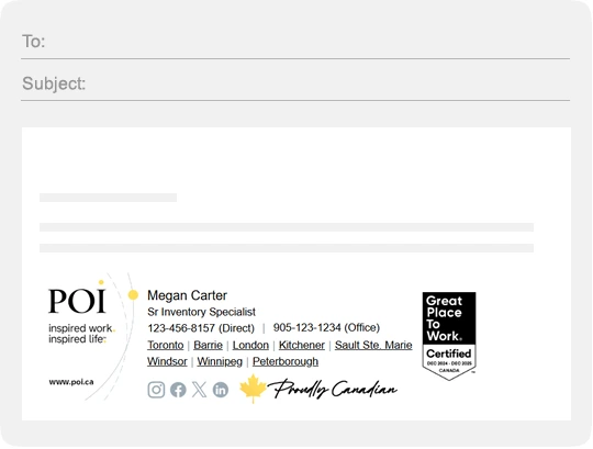 Proudly Canadian email signature example