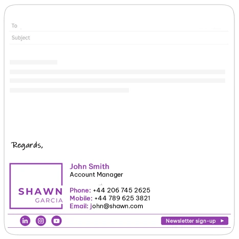 Email signature gallery example