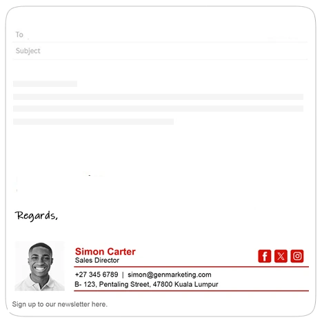 Email signature gallery example