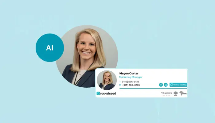 How AI-enhanced headshots are upgrading email signatures - and why you should care 1 AI headshot example with email signature