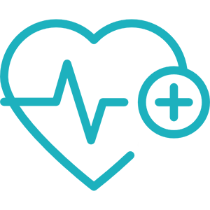 A heart icon with a heartbeat line and plus symbol