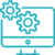 A laptop icon with gears
